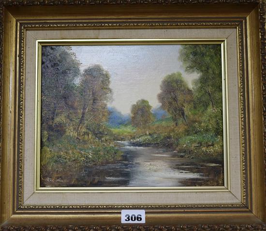 Peter Snell Riverscape 19.5 x 29.5cm